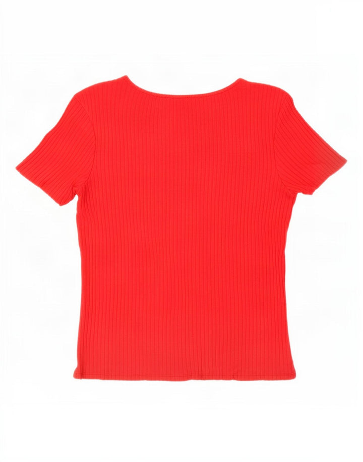 Tricou pentru femei Zara UK 12 Medium Red Viscose
