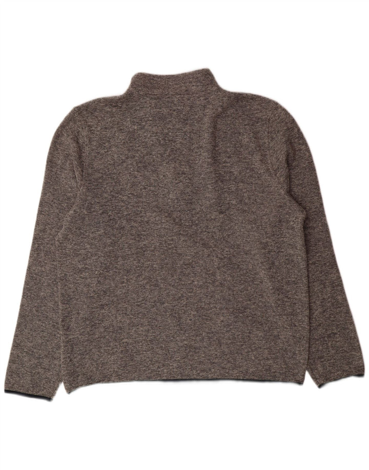 NAUTICA Mens Zip Neck Sweatshirt Jumper XL Grey Polyester