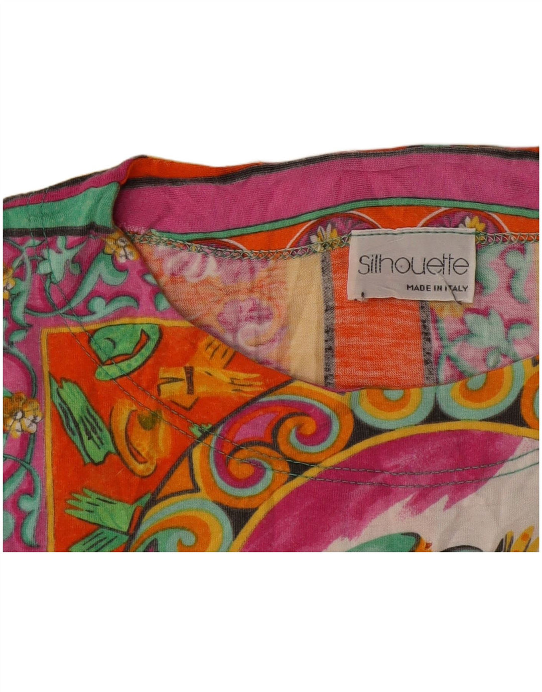 Tricou cu grafic pentru femei Silhouette Top UK 16 mare, multicolor, patchwork