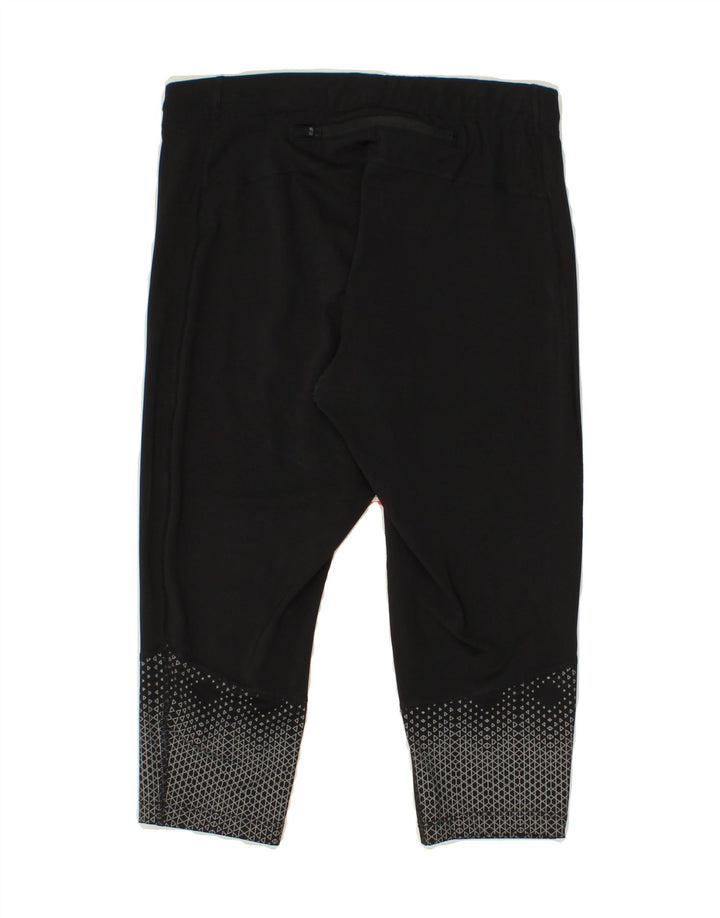 ASICS Womens Capri Leggings UK 14 Medium Black Geometric Polyester Vintage Asics and Second-Hand Asics from Messina Hembry 