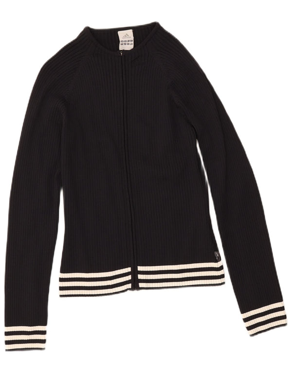Pulover cardigan ADIDAS pentru femei UK 12, mediu negru, nailon