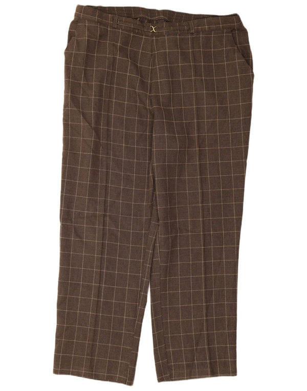 Pantaloni casual pentru femei Marks & Spencer UK 16 Large W34 L26 Brown Check
