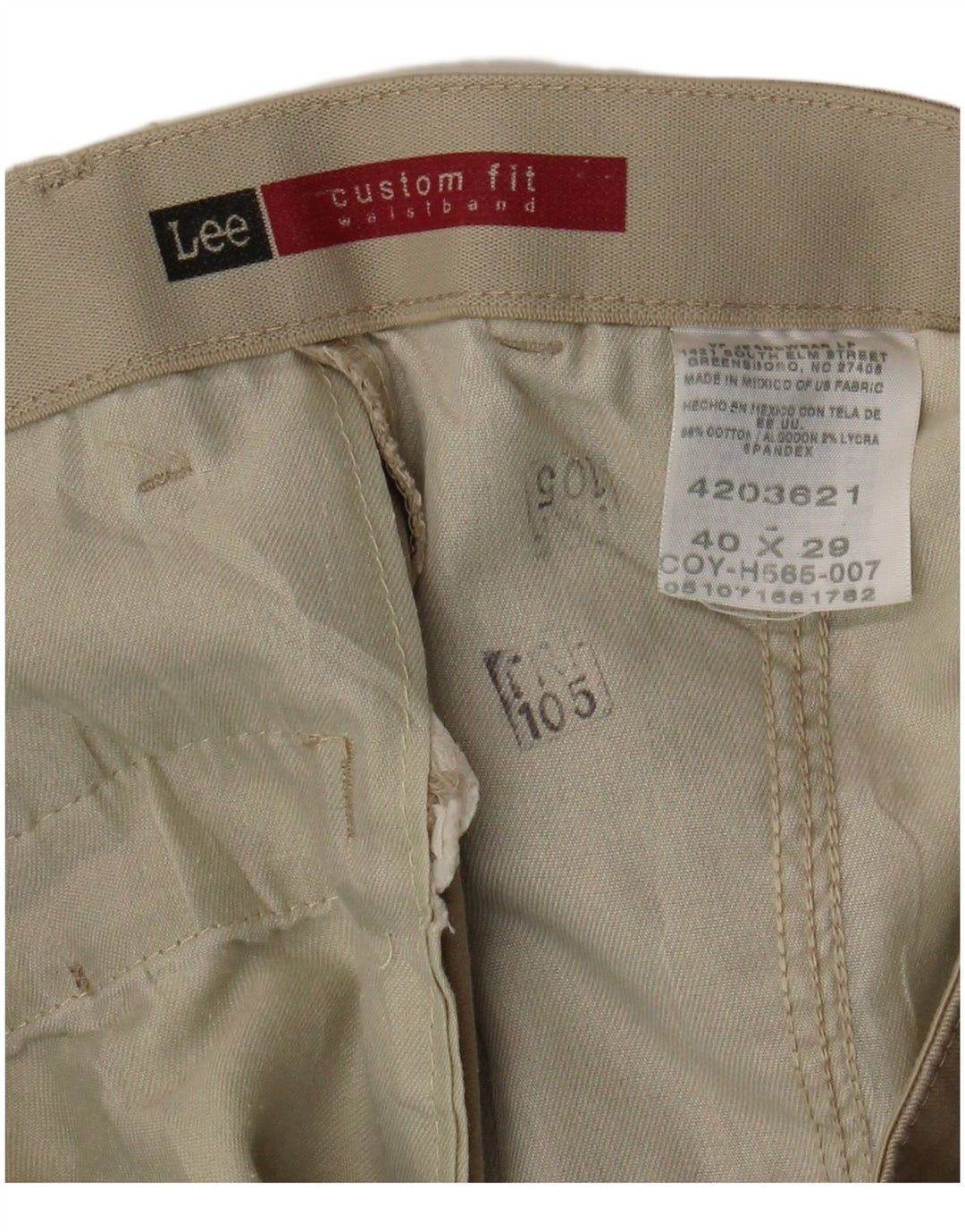 Pantaloni capri drepti LEE pentru bărbați, personalizat, L40 L24, bumbac bej