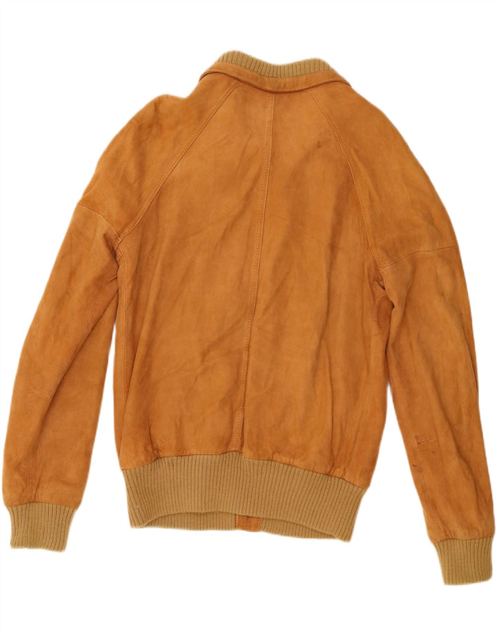 Jachetă Bomber Vintage pentru bărbați din piele intoarsa IT 54 2XL din piele maro