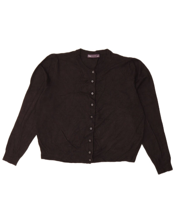 Pulover cardigan crop pentru femei Marks & Spencer UK 16, mare, negru, viscoză