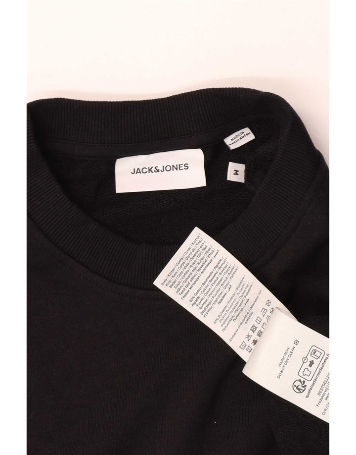 Pulover cu grafică Jack & Jones pentru bărbați, bumbac mediu negru