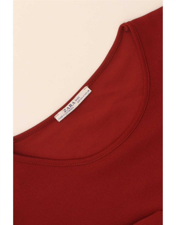 Rochie rotativă pentru femei Zara, cu mâneci 3/4 UK 14, roșu mediu