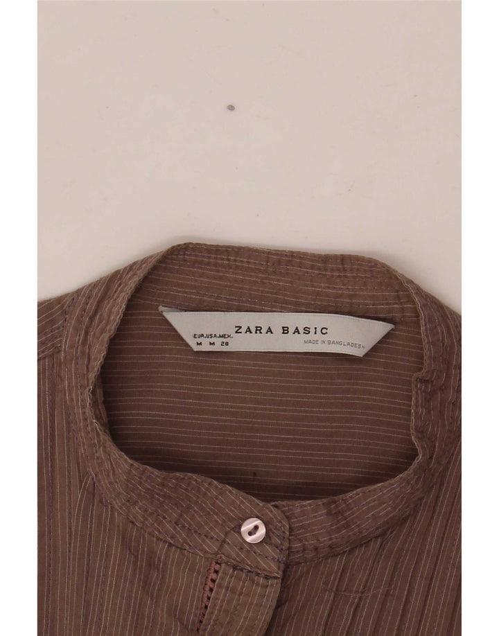 Cămașă Tuxedo pentru damă Zara UK 12 Maro Mediu cu dungi