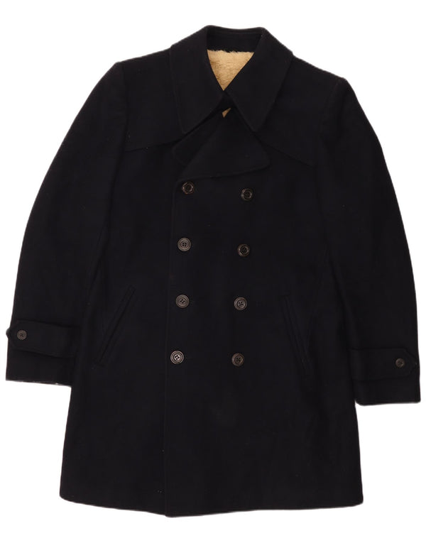 Palton Sherpa pentru bărbați vintage UK 36 Mic Bleumarin