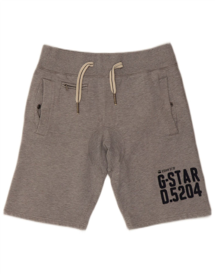 Pantaloni scurți sport grafic G-Star pentru bărbați, bumbac cu pete, gri mediu