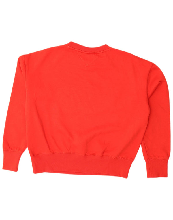 Hanorac supradimensionat pentru femei Tommy Hilfiger Pulover UK 10 Bumbac roșu mic
