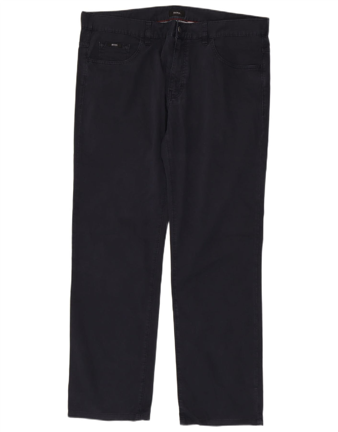 Pantaloni casual drepti pentru bărbați HUGO BOSS L38 L34 Bumbac bleumarin
