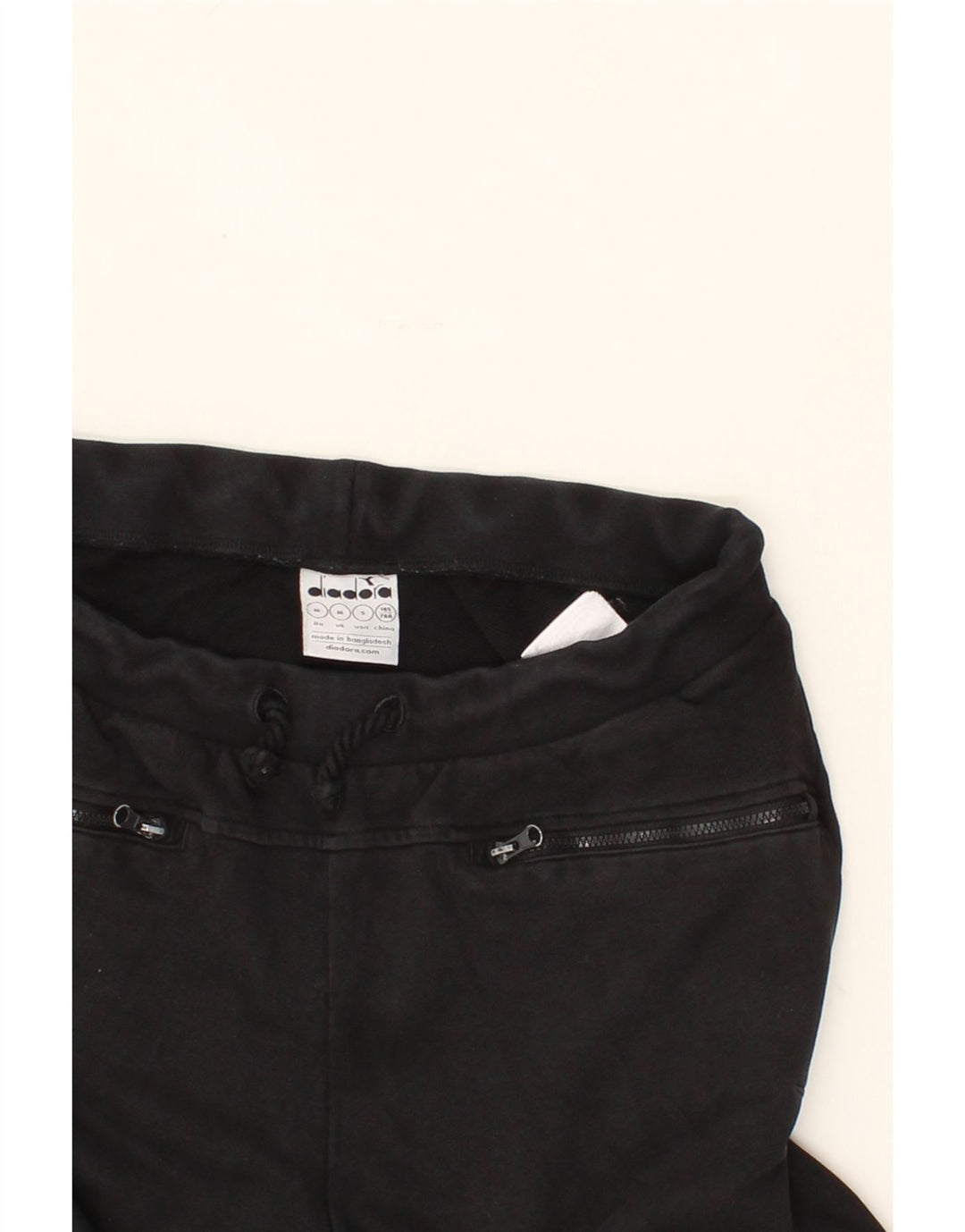 DIADORA Mens Tracksuit Trousers Joggers Medium Black Cotton Vintage Diadora and Second-Hand Diadora from Messina Hembry 