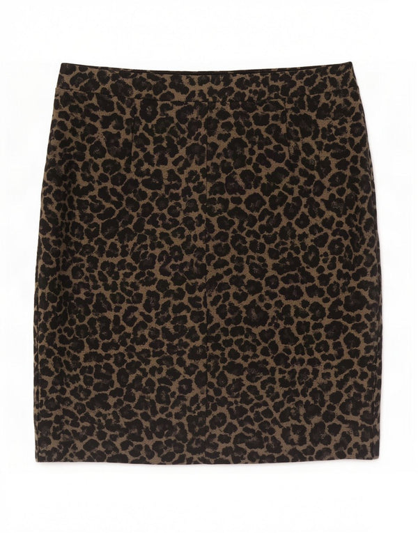 Fusta dreaptă pentru femei Marks & Spencer UK 16 Large W34 Beige Animal Print