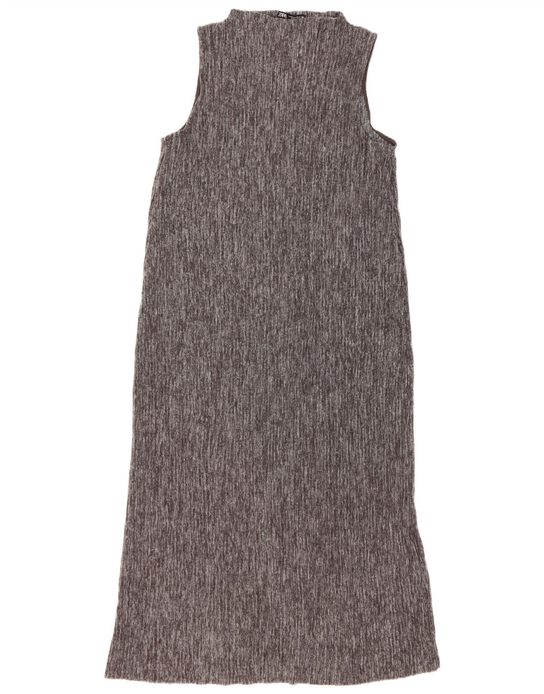 Rochie Maxi fără mâneci pentru femei Zara UK 12 Medium Gri Poliester