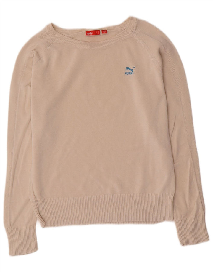 Pulover Puma pentru femei cu gâtul cu barca UK 12 Medium Off White