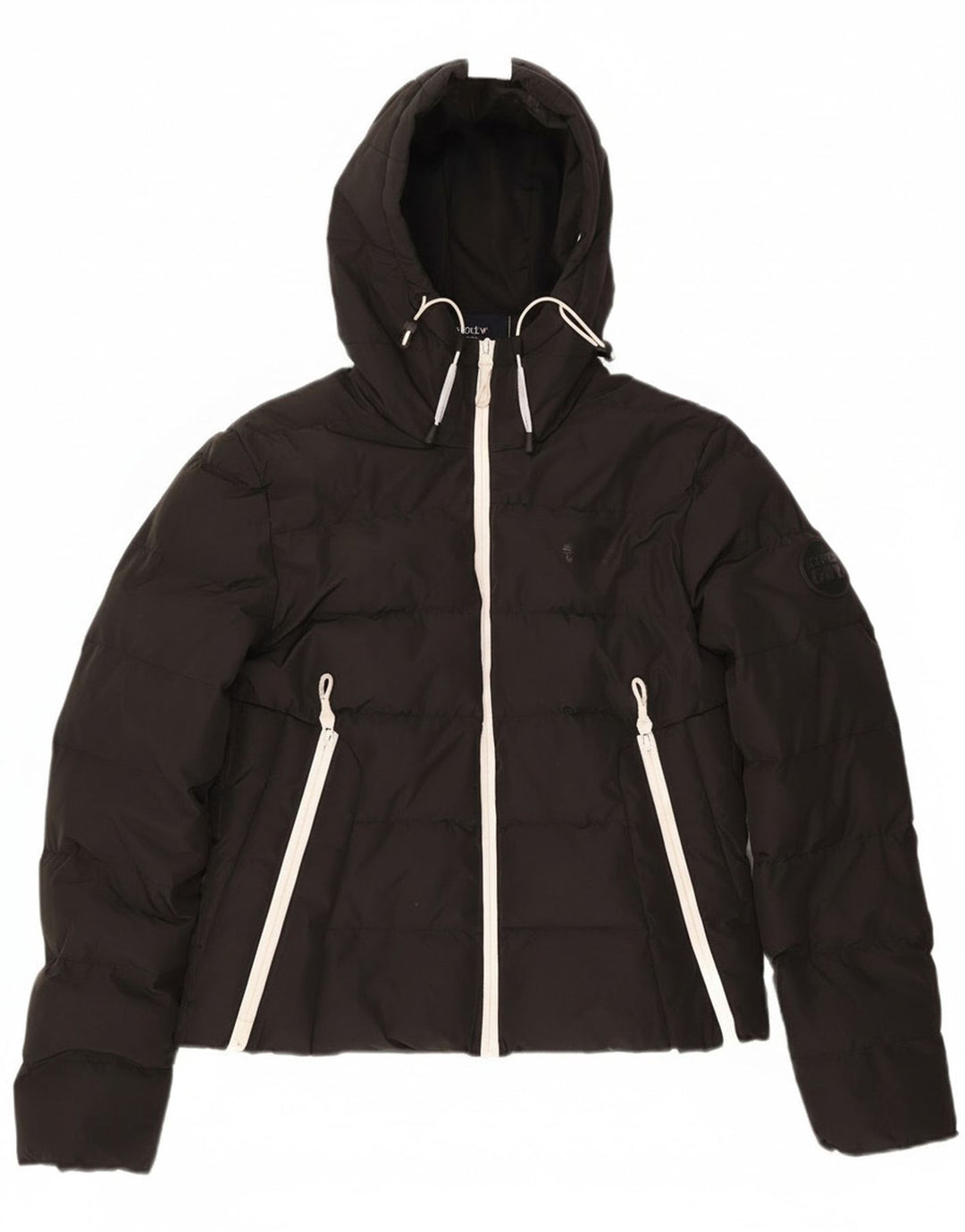 Jachetă căptușită cu glugă supradimensionată Superdry pentru femei UK 8 Small Black