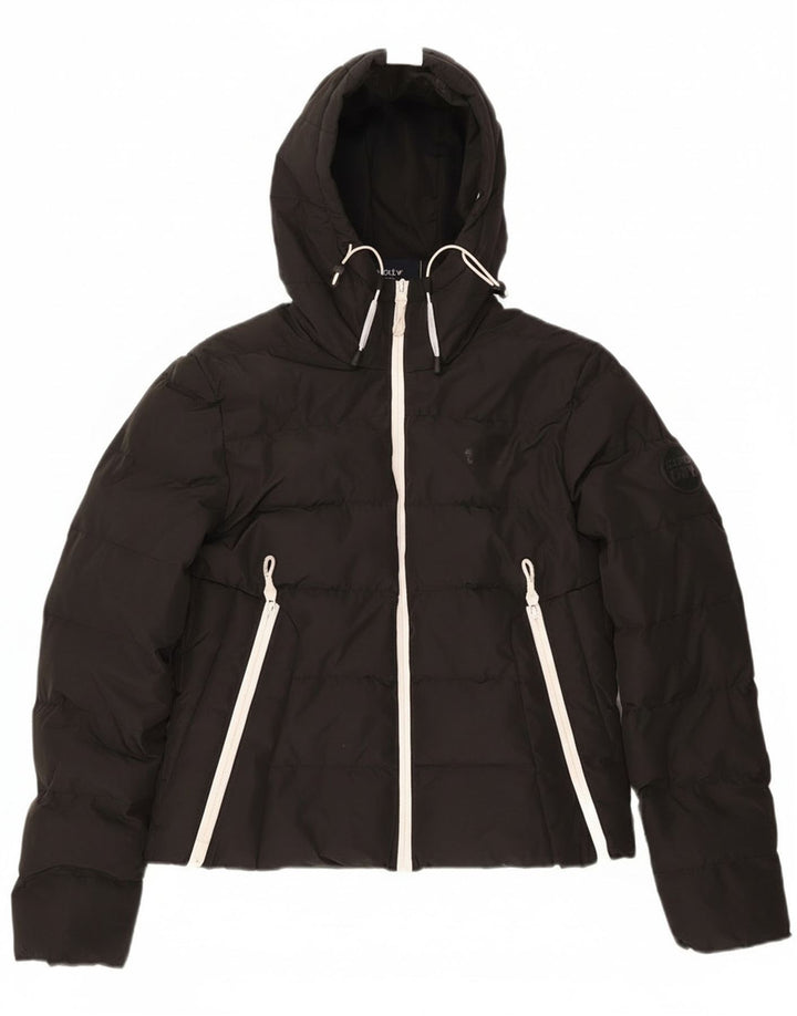Jachetă căptușită cu glugă supradimensionată Superdry pentru femei UK 8 Small Black