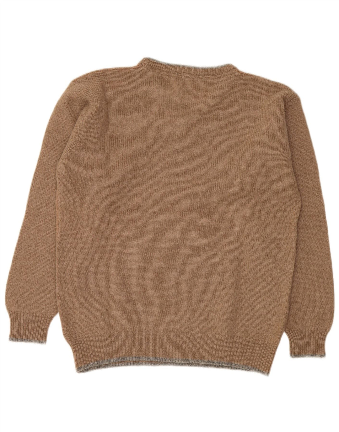 Pulover pentru bărbați Invicta cu decolteu în V, lână virgină, maro mediu