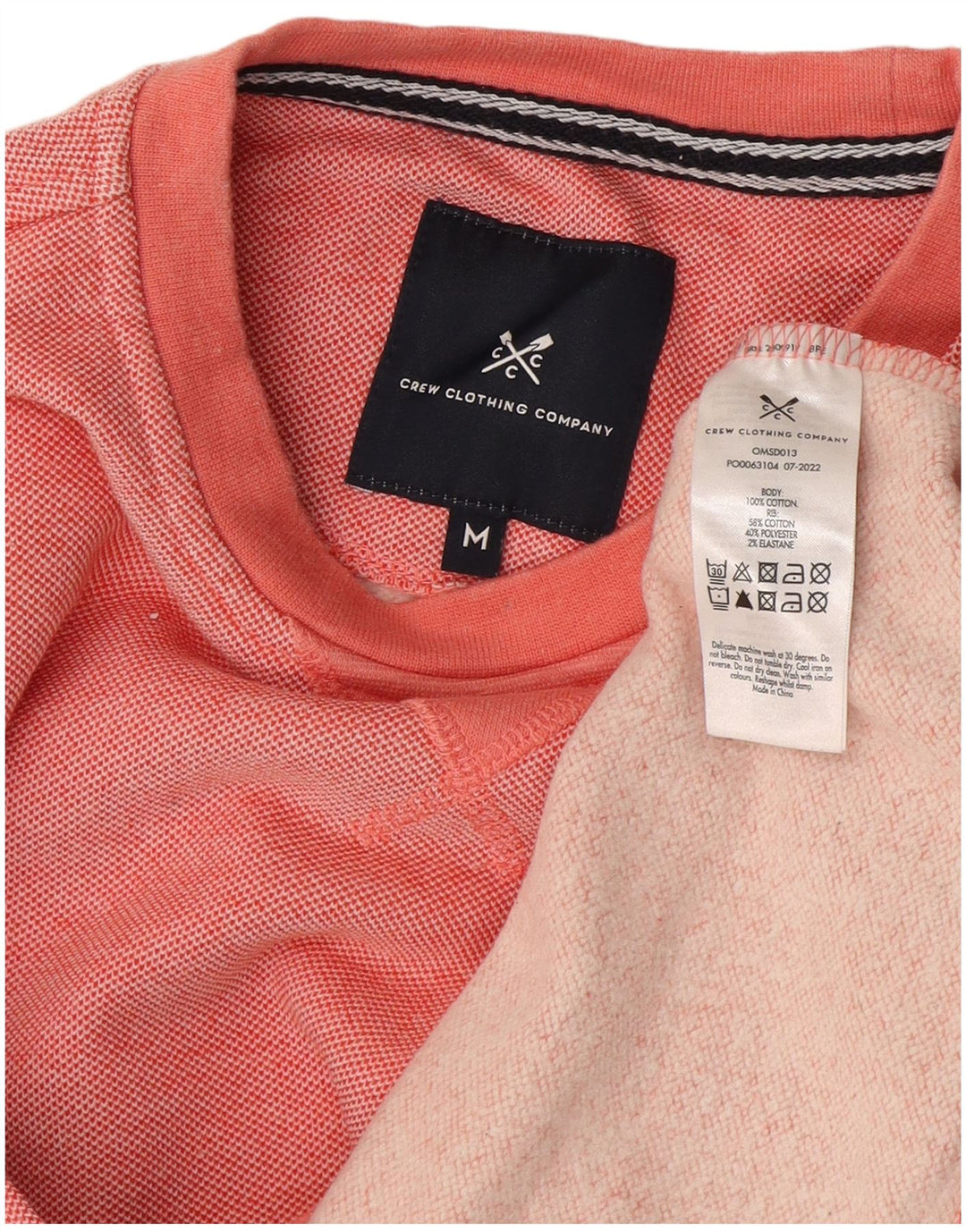 Crew Clothing Hanorac Bărbați Pulover Medium Roz Bumbac