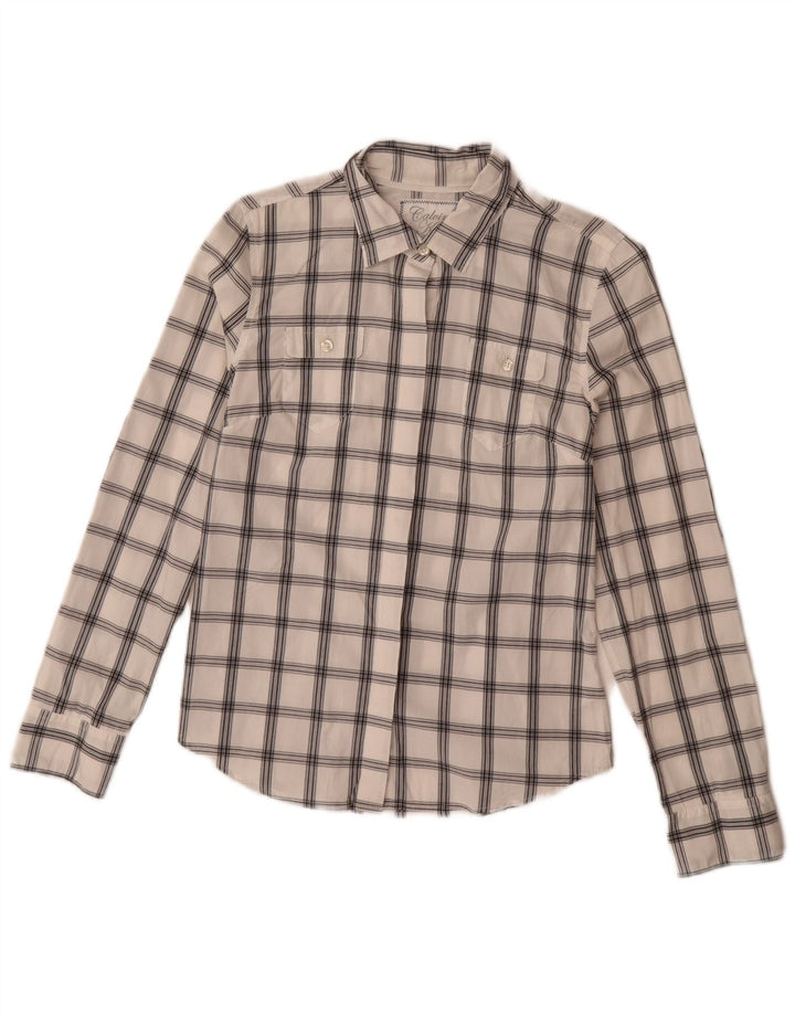Cămașă Calvin Klein pentru femei UK 10 Small White Check Bumbac