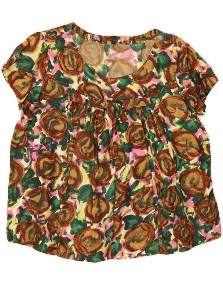 VINTAGE Womens Abstract Pattern Blouse Top UK 14 Medium Multicoloured Vintage Vintage and Second-Hand Vintage from Messina Hembry 