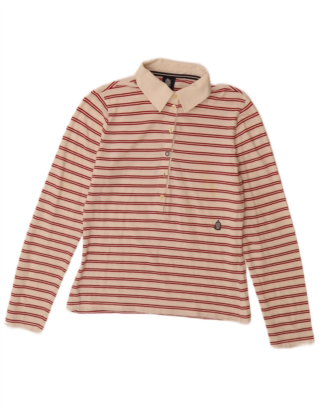 MARINA YACHTING Tricou polo Rugby pentru femei UK 12 Mediu în dungi alb