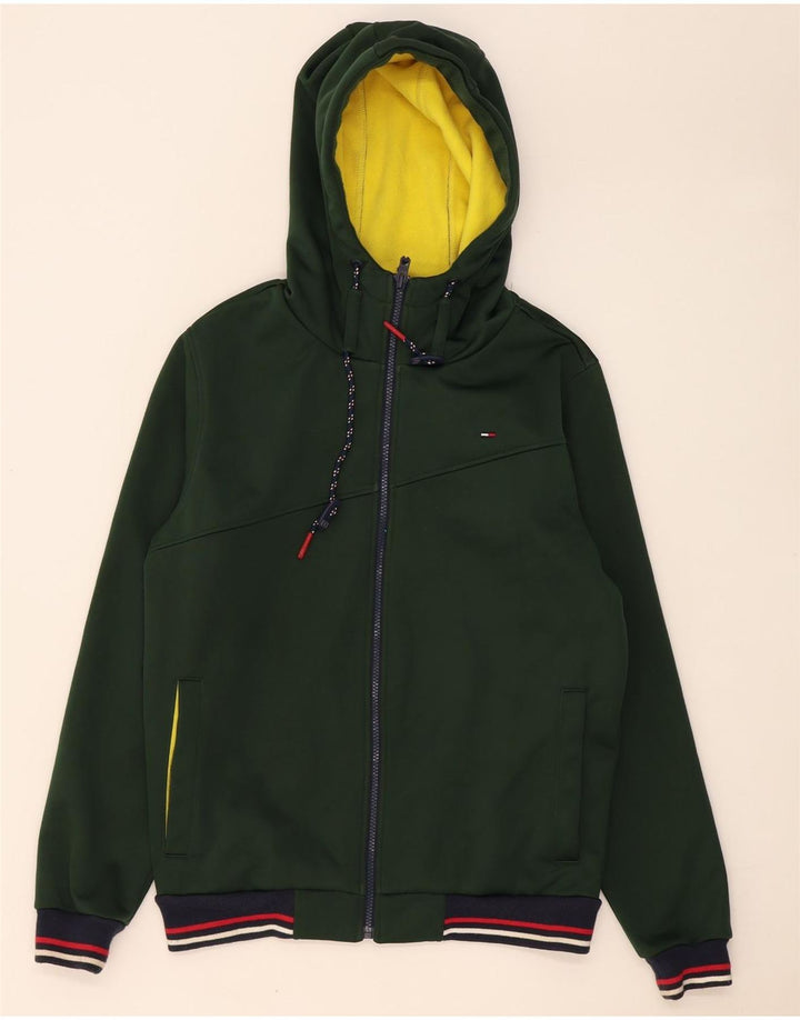 Pulover Tommy Hilfiger pentru bărbați, cu fermoar, poliester verde mediu