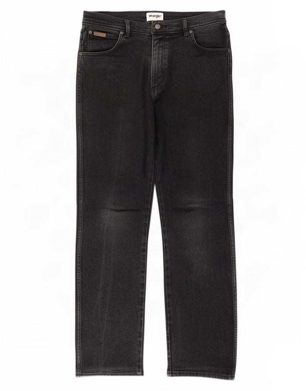 Blugi drepte pentru bărbați Wrangler Texas W34 L32 bumbac negru