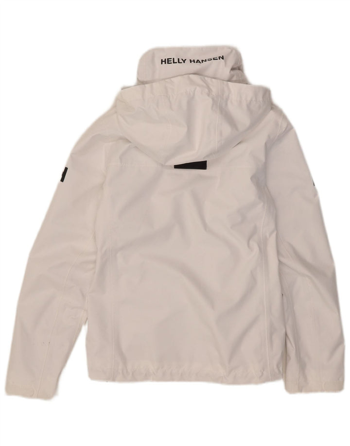 Jachetă de ploaie cu glugă cu glugă pentru femei Helly Hansen UK 10 Poliester alb mic