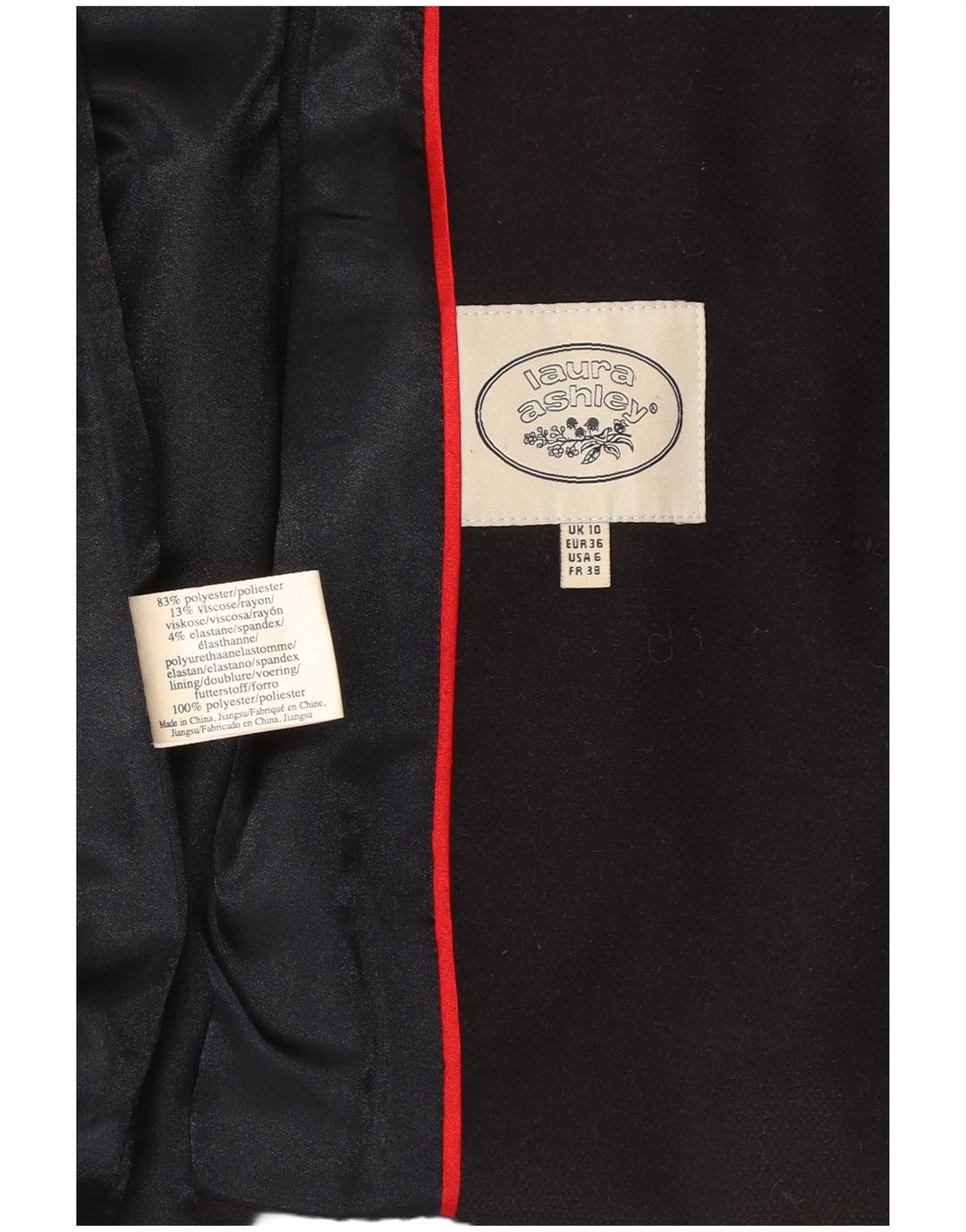 LAURA ASHLEY Sacou blazer pentru femei cu glugă, cu 5 nasturi, UK 10 Mic, bleumarin