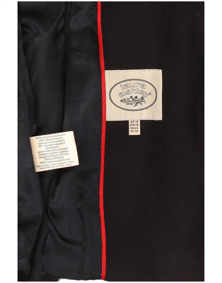 LAURA ASHLEY Sacou blazer pentru femei cu glugă, cu 5 nasturi, UK 10 Mic, bleumarin