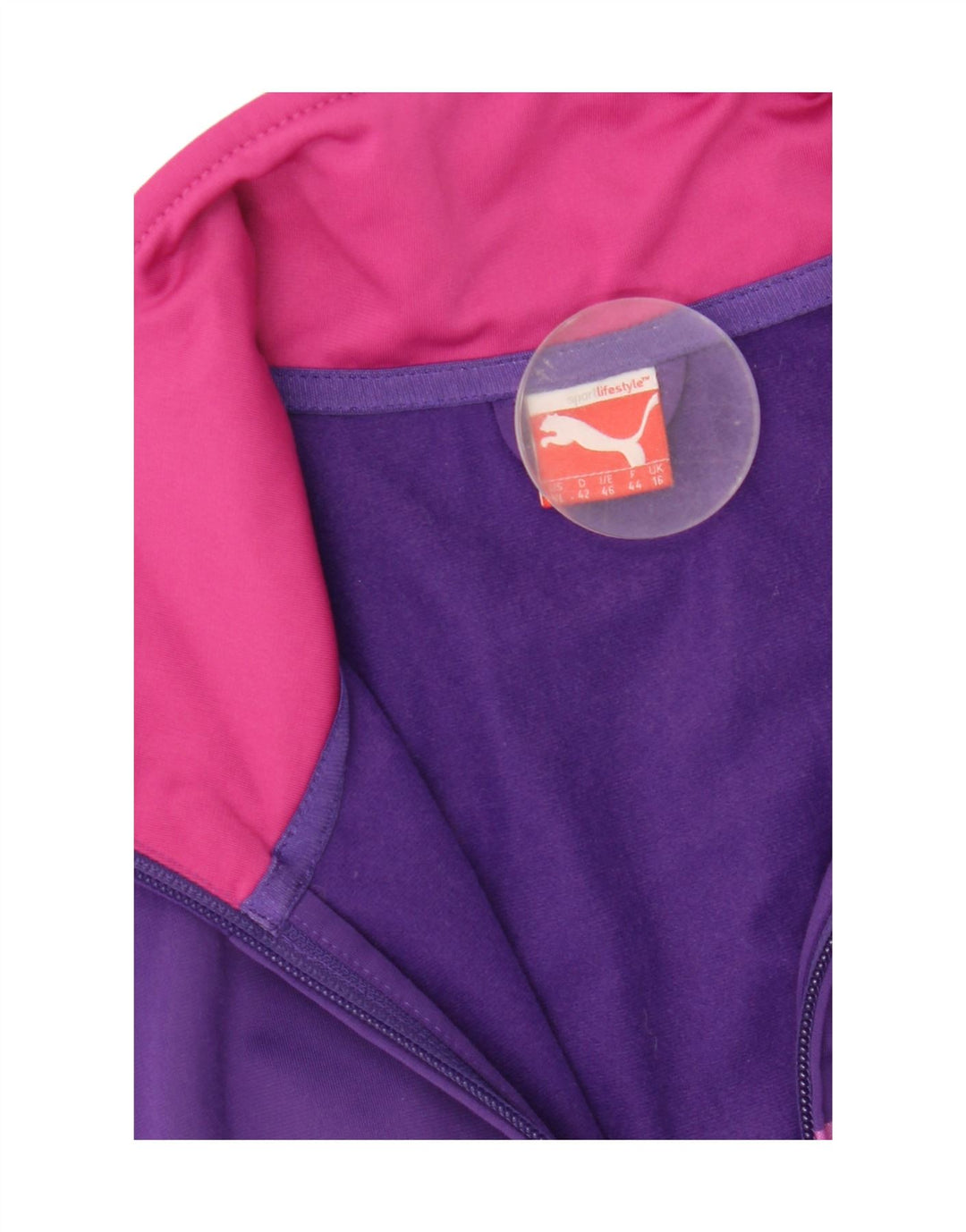 Jachetă de top cu trening grafic Puma pentru femei UK 16 Large Violet