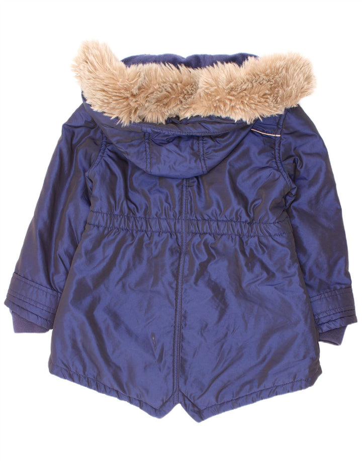 Jachetă parka cu glugă pentru fete Ted Baker, 5-6 ani, nailon bleumarin