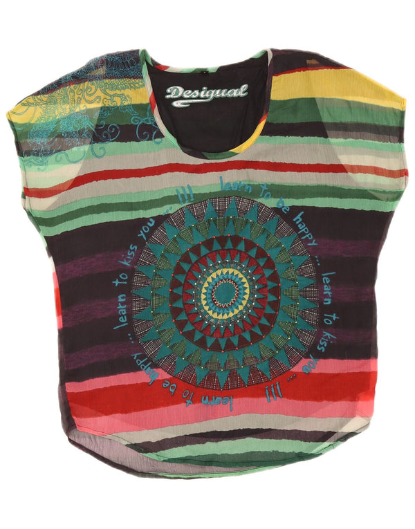 Bluză supradimensionată pentru femei Desigual UK 16, mare, cu dungi multicolore