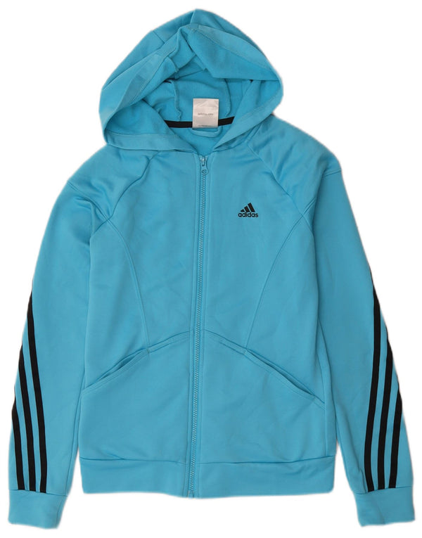 Pulover Adidas pentru femei, cu fermoar, UK 6 XS, poliester albastru