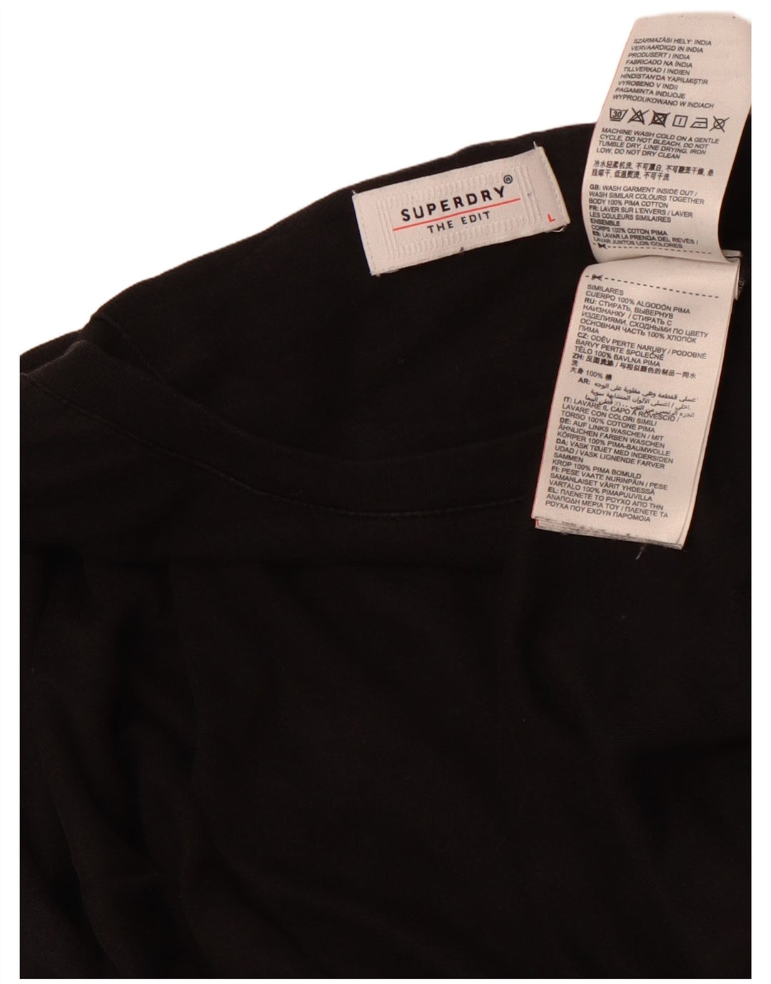 Tricou Superdry pentru bărbați Top mare din bumbac negru