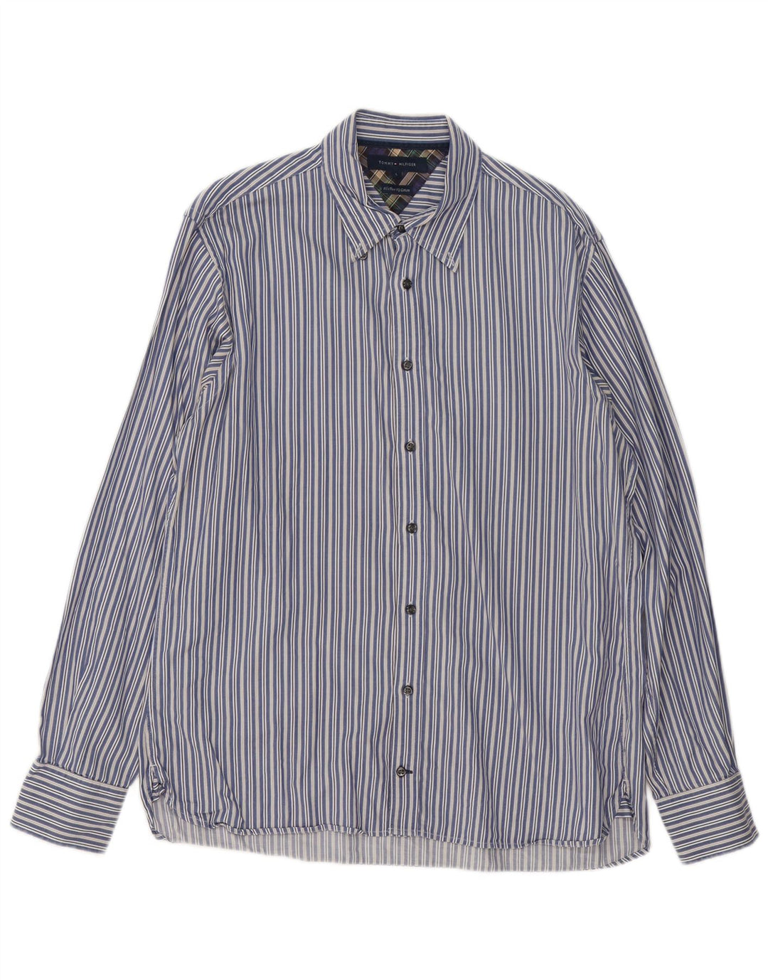 Cămașă pentru bărbați Tommy Hilfiger, bumbac cu dungi mari, albastre