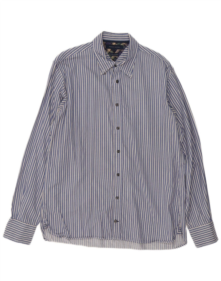 Cămașă pentru bărbați Tommy Hilfiger, bumbac cu dungi mari, albastre