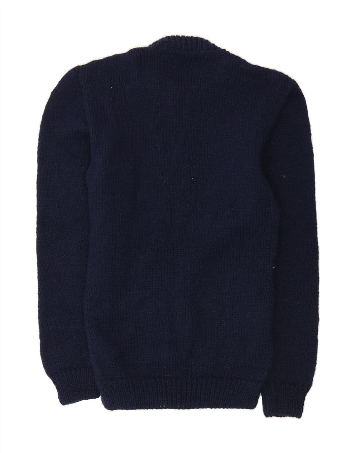 VINTAGE Mens Turtle Neck Jumper Sweater XS Navy Blue Vintage Vintage and Second-Hand Vintage from Messina Hembry 