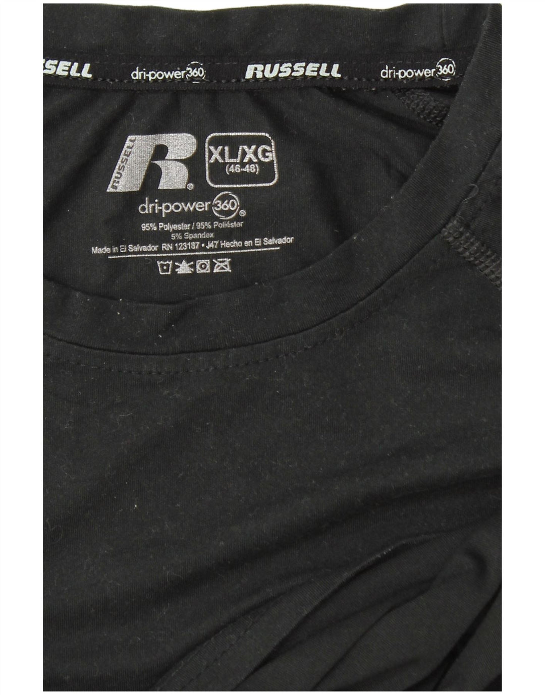 RUSSELL ATHLETIC pentru bărbați Dri-Power Top cu mânecă lungă XL poliester negru