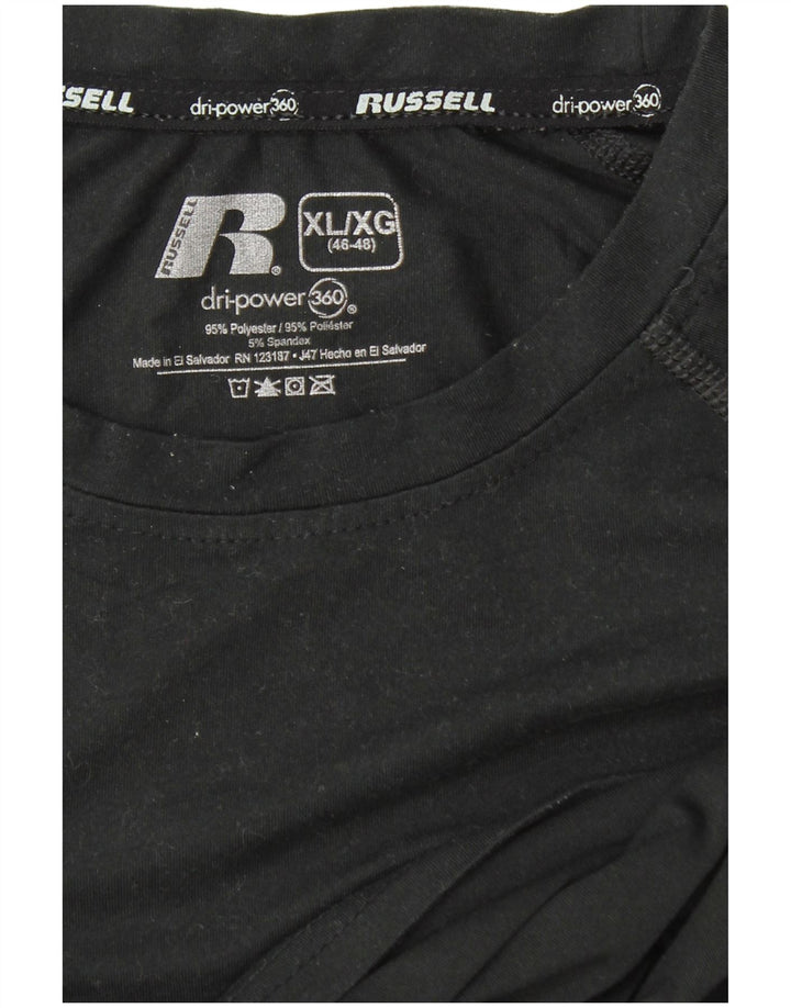 RUSSELL ATHLETIC pentru bărbați Dri-Power Top cu mânecă lungă XL poliester negru