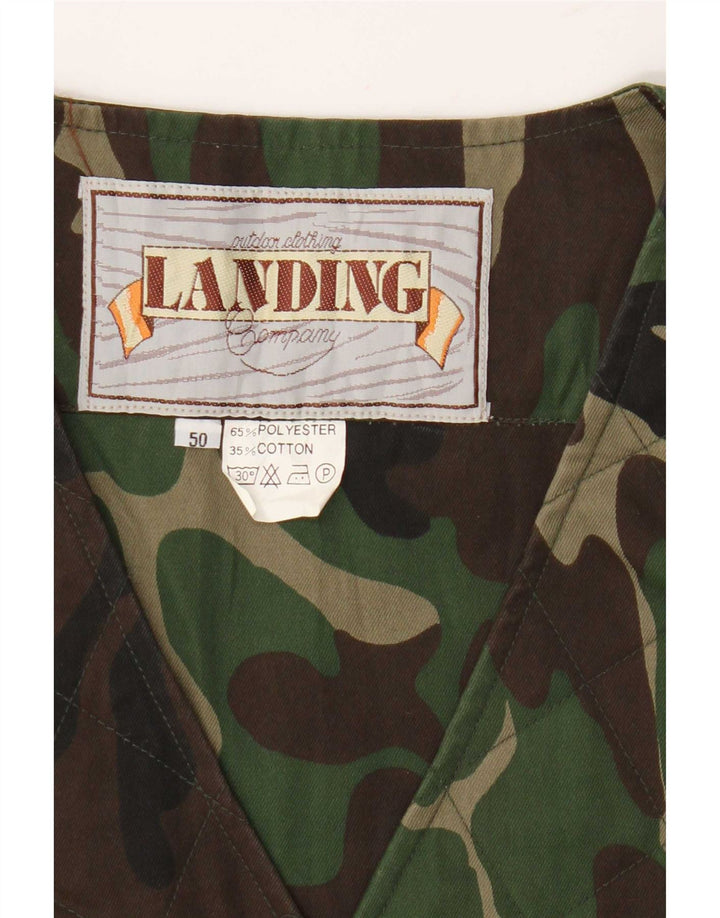 Gilet utilitar vintage pentru bărbați IT 50 Poliester camuflaj verde mare