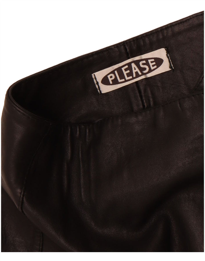 Mini fustă de piele pentru femei Please W28 Medium Black