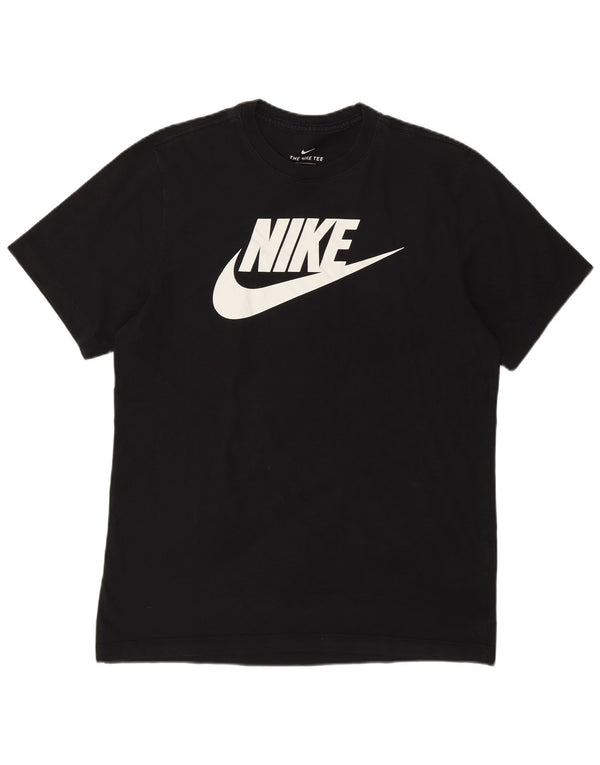Tricou grafic Nike pentru bărbați Top mediu negru bumbac