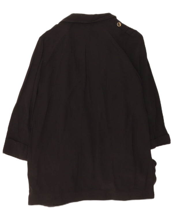 Jachetă blazer deschisă supradimensionată pentru femei Reiss UK 10 Acetat negru mic