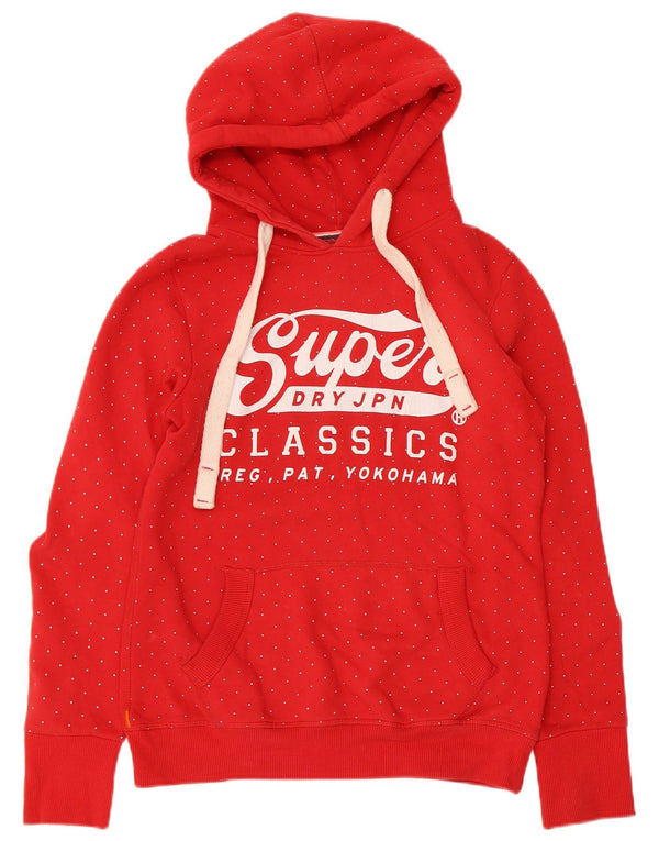 Pulover Superdry pentru damă, cu grafică, UK 12, bumbac cu pete roșii medii