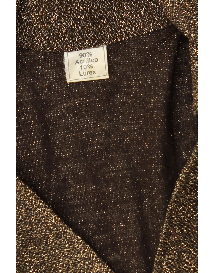 VINTAGE Womens Pullover Shirt Blouse UK 14 Medium Brown Acrylic