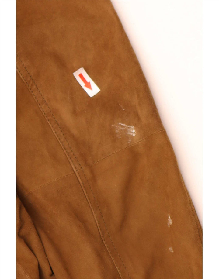 Jachetă Bomber Vintage pentru bărbați din piele intoarsa IT 52 XL din piele maro