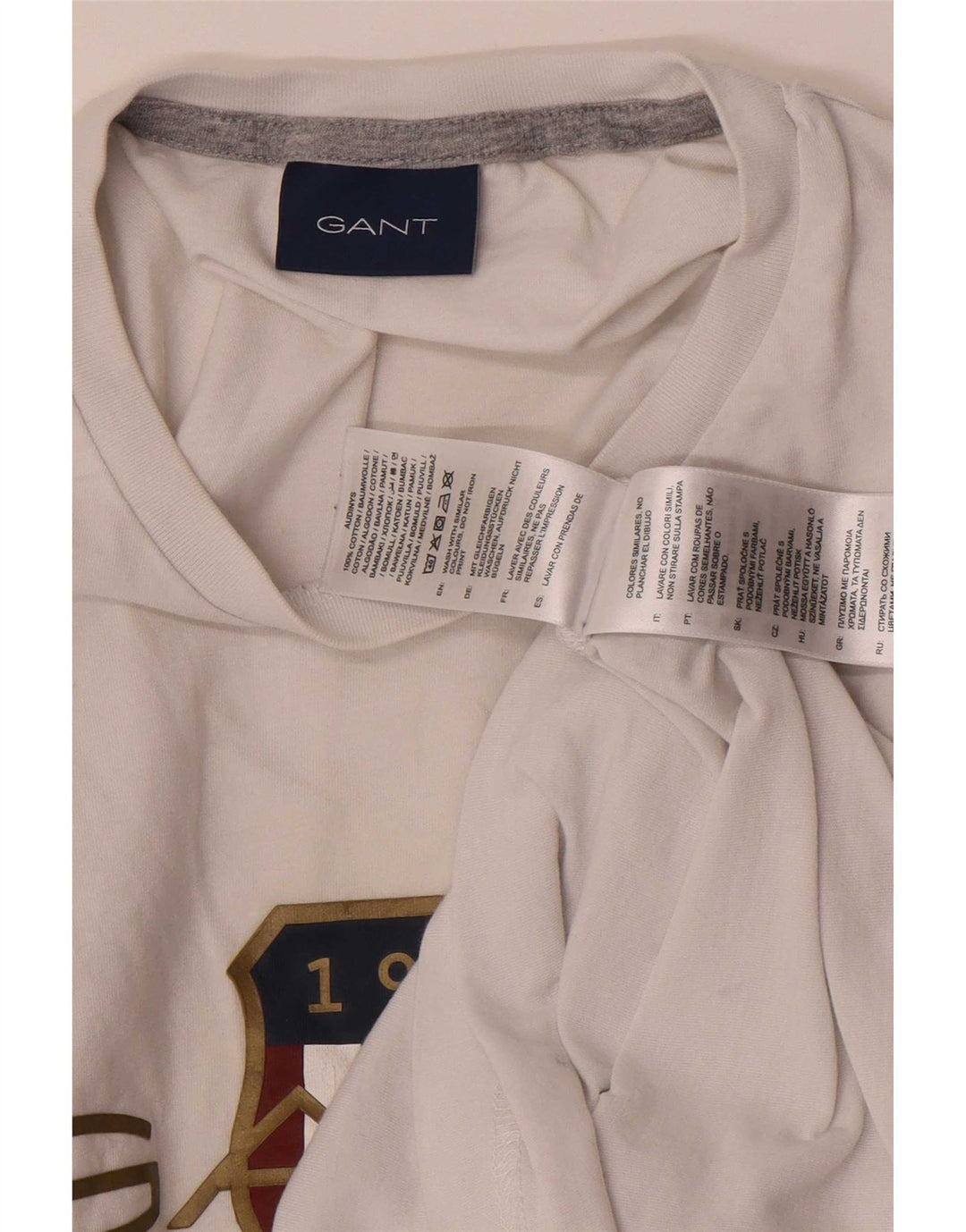 Tricou grafic Gant pentru bărbați Top, mediu, alb, bumbac
